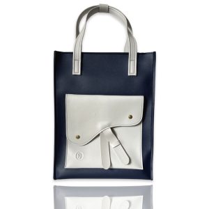 (In stock|Có sẵn) Horse saddle totebackpack navy light grey - Túi tote balo đa năng Yên ngựa xanh đen xám sáng