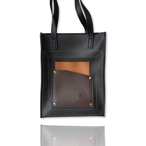 (Pre-order|Hàng đặt trước) Colorblock totebackpack black choco brown - Túi tote balo đa năng Colorblock màu đen nâu