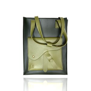 (In stock|Có sẵn) Horse saddle totebackpack moss green mix avocado  - Túi tote balo đa năng Yên ngựa xanh rêu phối xanh bơ