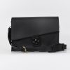 (Pre-order 7 days |Hàng đặt trước 7 ngày) DIAGONAL | 12.9inch Tablets Crossbody Bag with asymmetrical flap & metal lock in Black | Túi da đeo chéo máy tính bảng 12.9 inch thiết kế nắp túi bất đối xứng kèm khóa kim loại màu đen