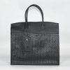 (Pre-order|Hàng đặt trước) WAVE HORIZONTAL | Woven Leather 3-in-1 Tote, Backpack & Crossbody bag in Black - Túi da dan đa năng tote ba lô đeo chéo phong cách tối giản cổ điển kết hợp hiện đại màu đen